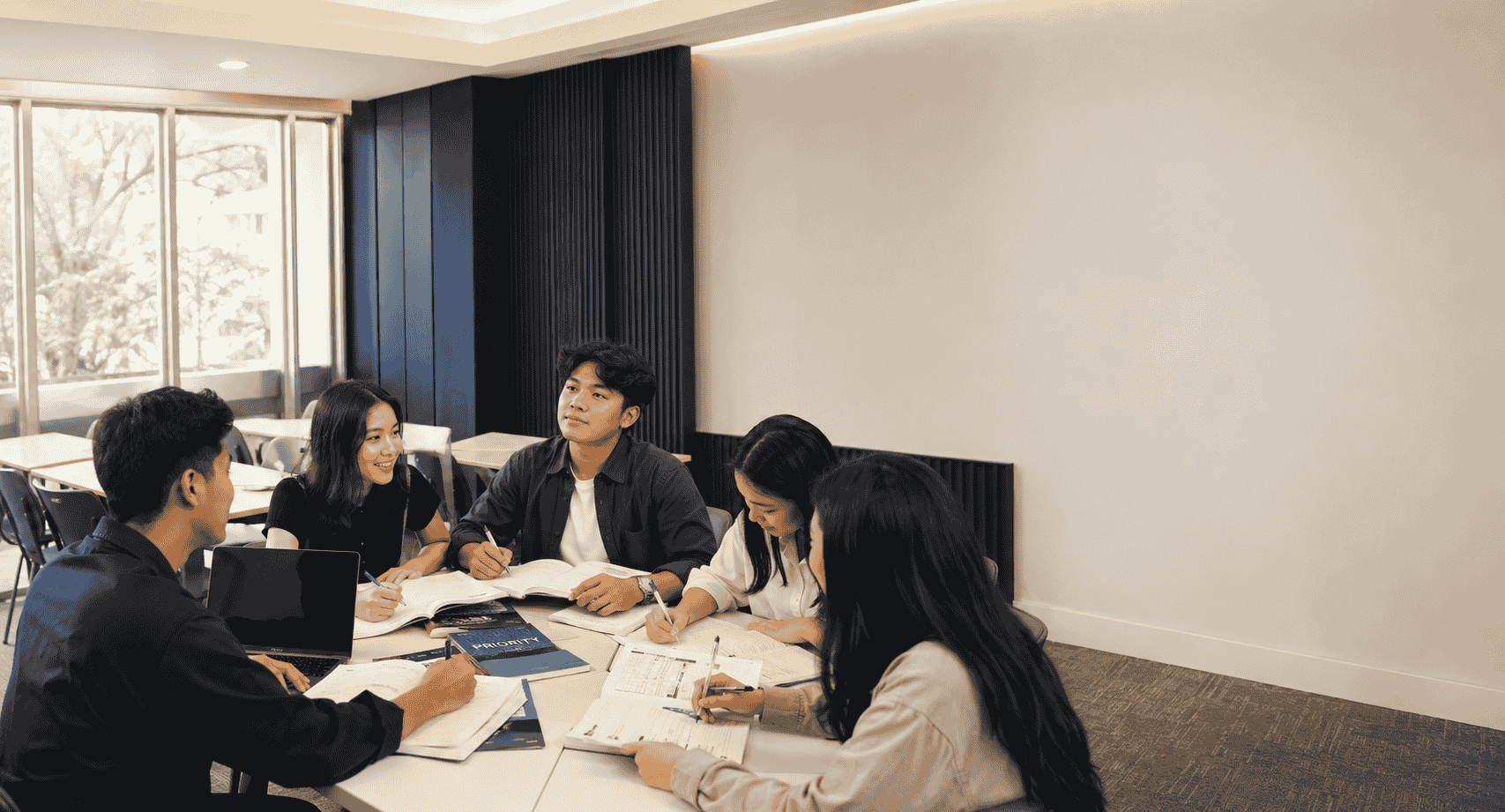 Siswa Priority Group belajar bersama di kelas — Shaping Futures, Empowering Generations